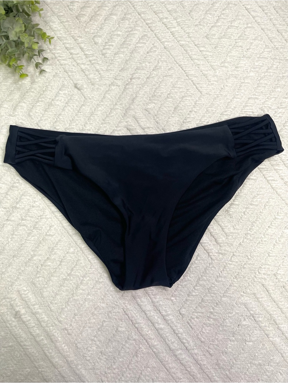 Xhilaration Black Bikini Bottoms Low Rise with Side Strap Detail